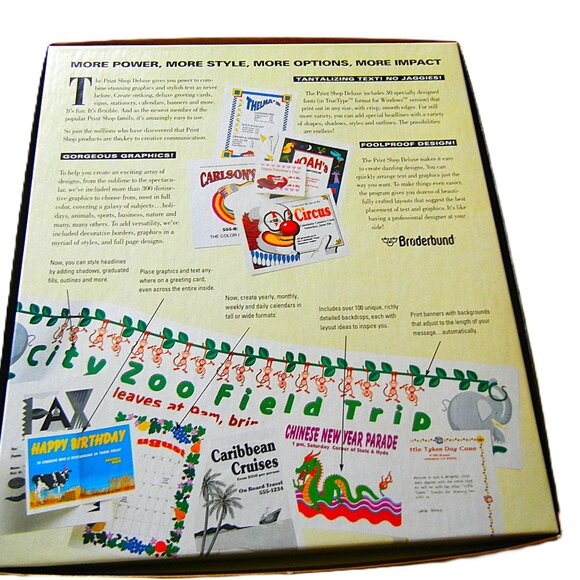 Broderbund 1992 Print Shop DELUXE w/BONUS For Windows NEW IN OPEN BOX - Picture 6 of 6